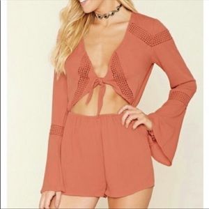 Forever 21 Romper / Jumpsuit Crochet Open Front